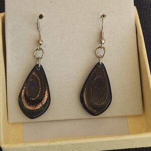 COPY - Murano Glass Drop Earrings w/ sterling silver hooks